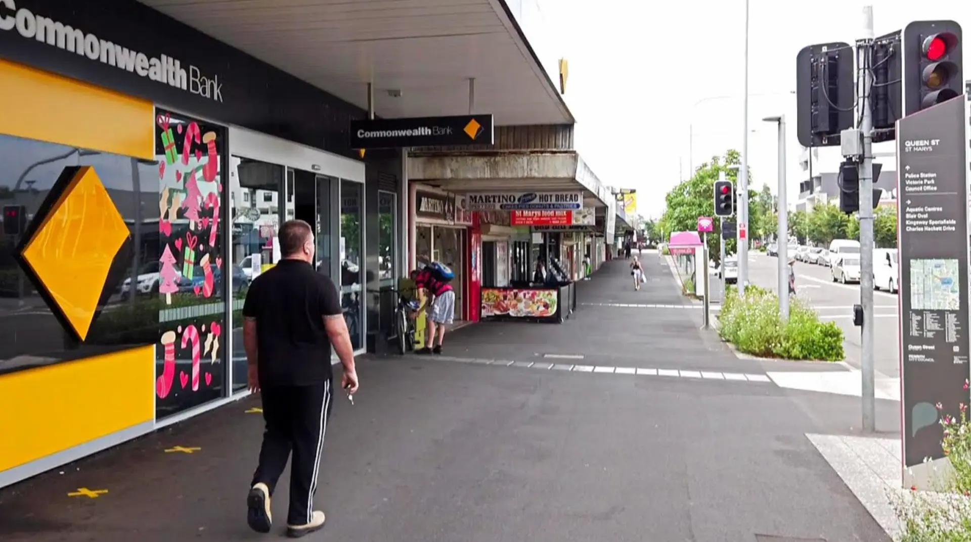 Shops and awnings along Queen Street in St Marys, a western Sydney service area where Mould Hunters treats mould in homes and businesses
